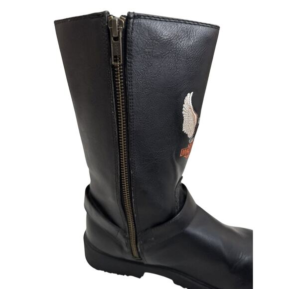 Harley Davidson Boots Zip Up Faux Leather. NICE SZ 7 (big Kid) - Picture 3 of 7